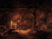 Isaac van Ostade Barn Interior oil painting